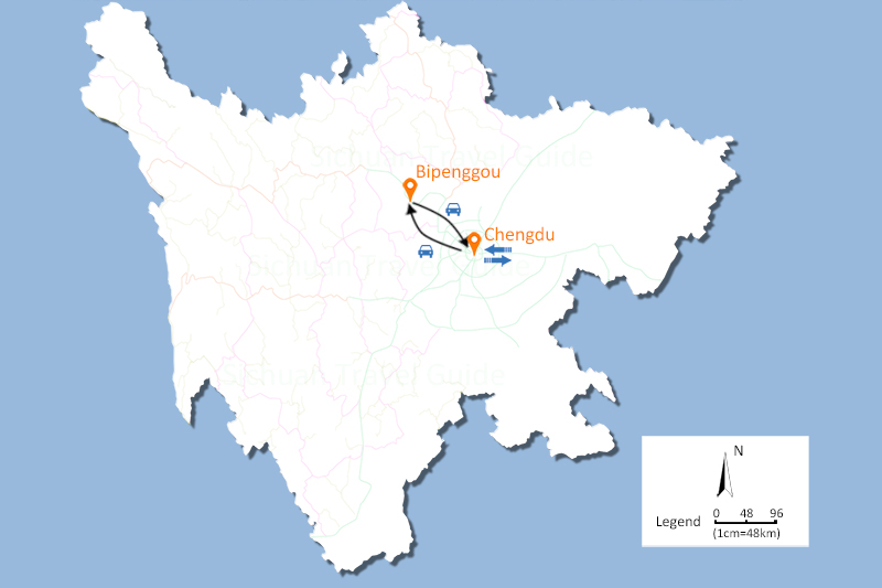 Bipenggou Travel Map