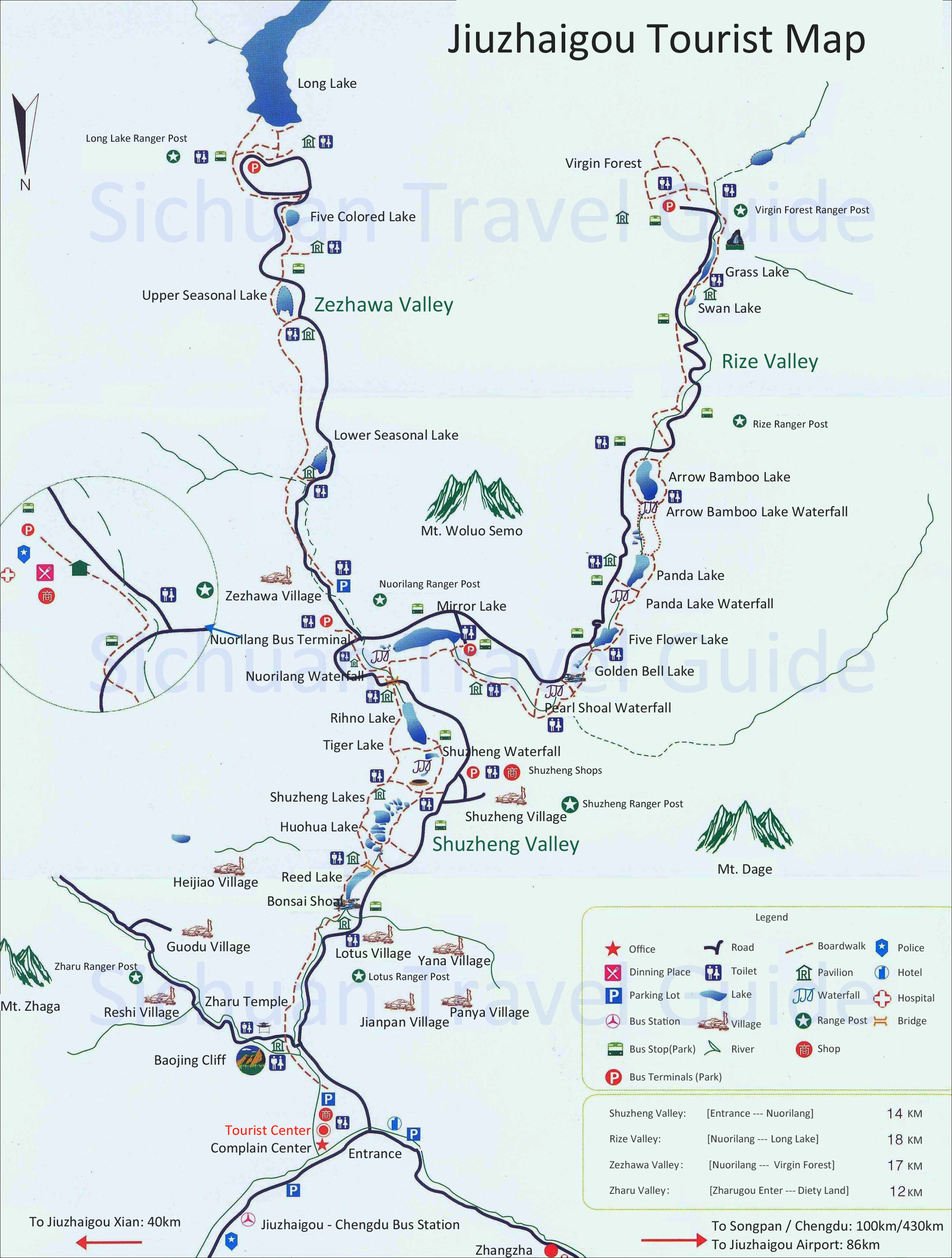 Jiuzhaigou Hiking Terrain Trails Map Altitude Tips In 2023   Jiuzhaigou Attraction Map 